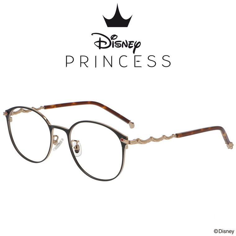 ボストン型 めがね｜Disney PRINCESS｜ゾフ（Zoff） ディズニー プリンセスコレクション Disneyzone 度付きメガネ 度入りめがね ダテメガネ 眼鏡 レディース おしゃれ zoff_dtk【ZP222002_14F1 ZP222002-14F1 ブラック】【50□19-142】