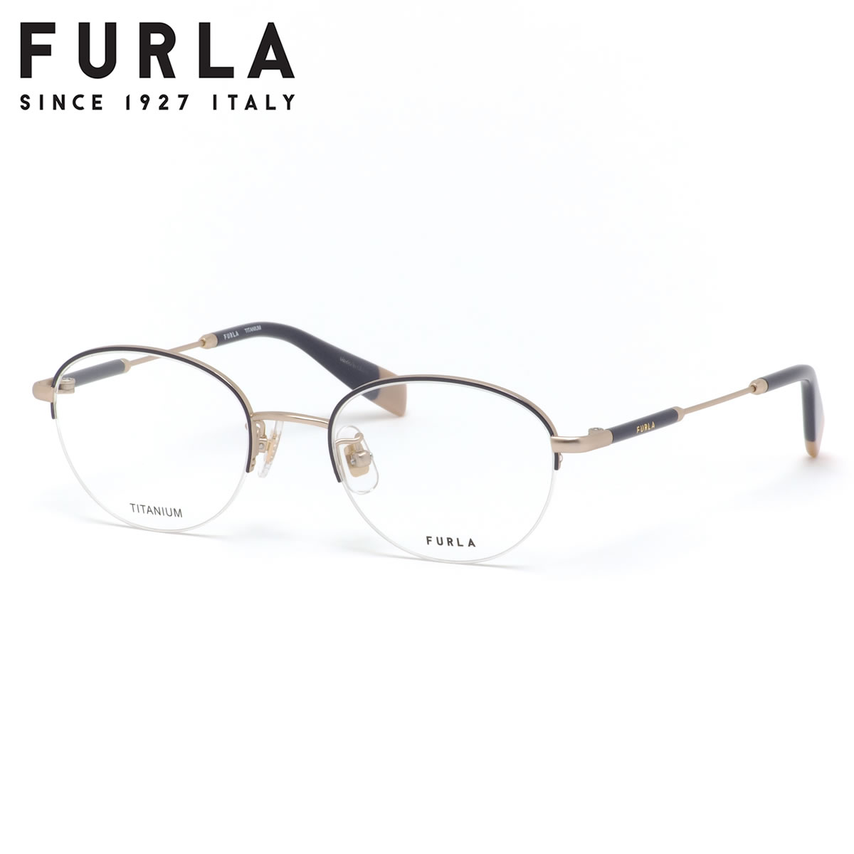 フルラ メガネ VFU526J 0354 49 FURLA チタニウム 軽量 おしゃれ スマート エレガント レディース